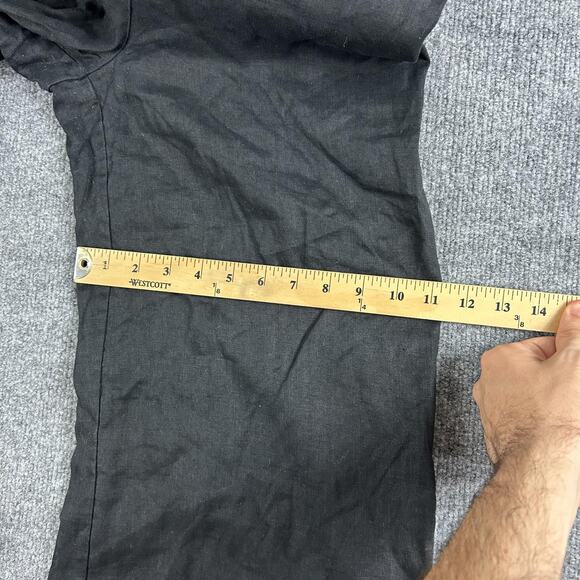 Dissh Pants 6 Bates Linen Relaxed Wide Leg High Rise Tailored Pants Black Casual - Picture 11 of 14